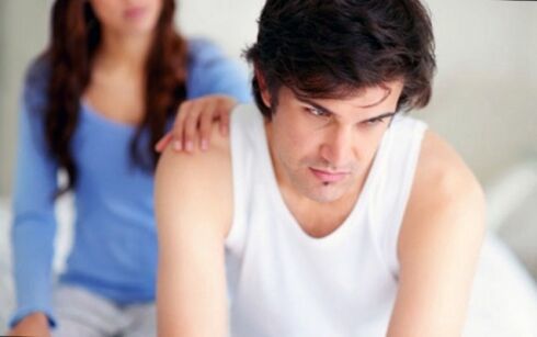 Disruption of erectile function in a person with prostatitis